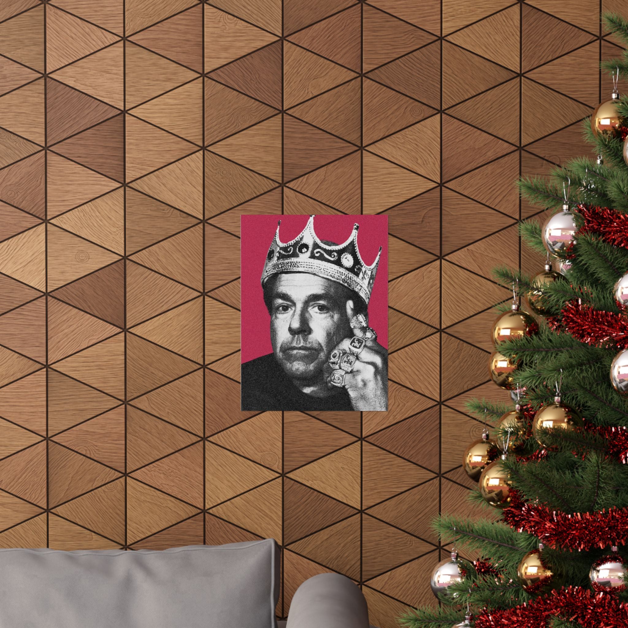 King Saban Matte Poster (12x16) | Wall Art Decor for Alabama Football Fans |  Saban Crowned GOAT Portrait | Pop Art Print for Dorm