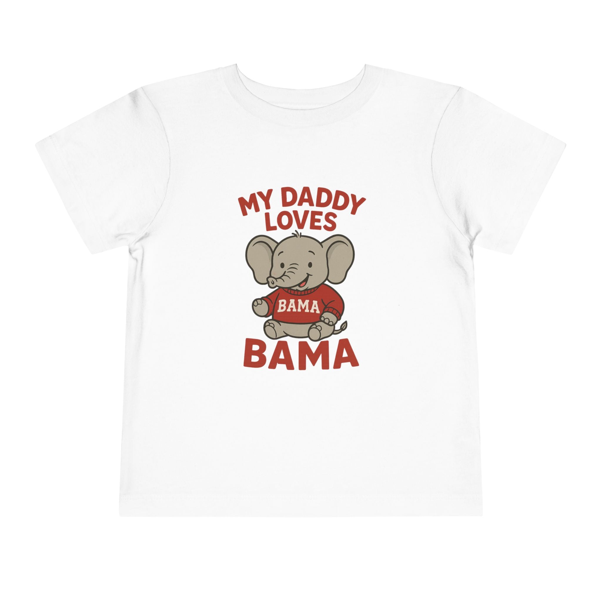 My Daddy Loves Bama Toddler Tee (2T-5T) |  Alabama Cute Kids' T-Shirt l Baby Shower Gift | Alabama Fan Apparel |Toddler Clothing