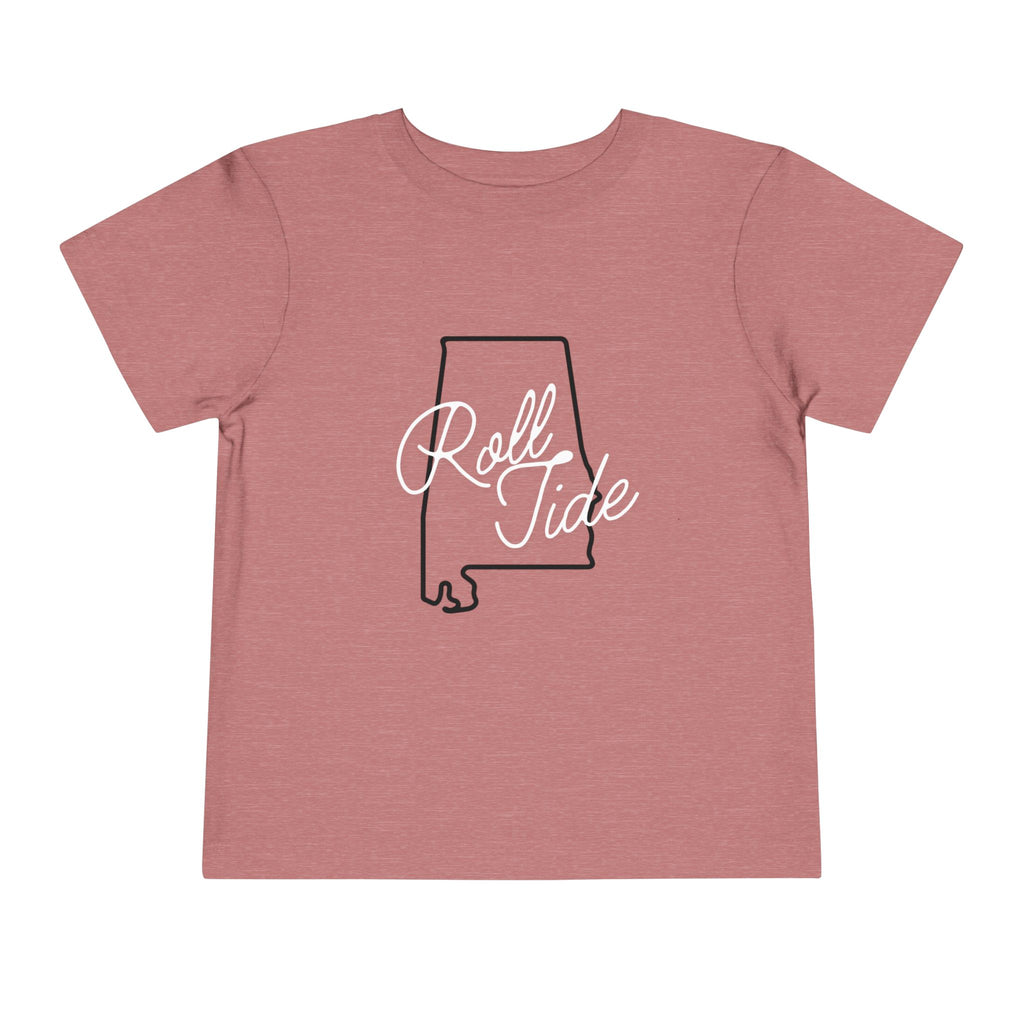 Alabama State Toddler Tee (2T-5T) | Cute Short Sleeve Bama Shirt |  Tide Shirt | Alabama Football Toddler Gift