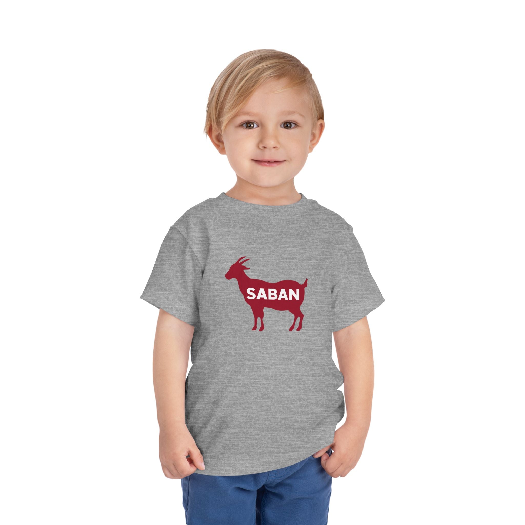 Saban GOAT Cute Toddler Tee (2T-5T) | Kids Animal Shirt | Funny Baby Gift | Summer T-Shirt | Alabama Football