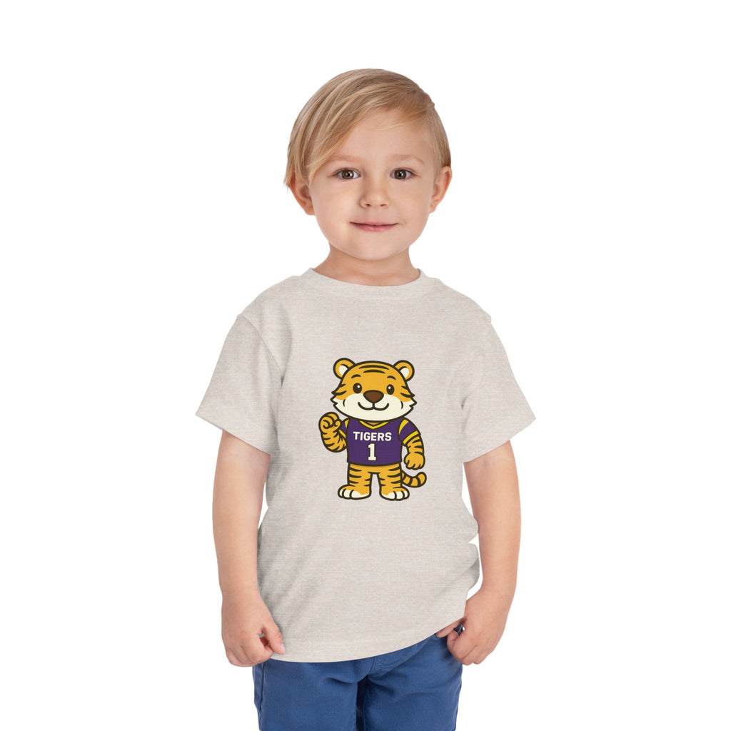 Tigers Toddler Tee (2T-5T) | Louisiana Football Kids Short Sleeve T-Shirt |  Geaux Football Fan Shirt | Tiger Birthday Gift | Purple & Gold