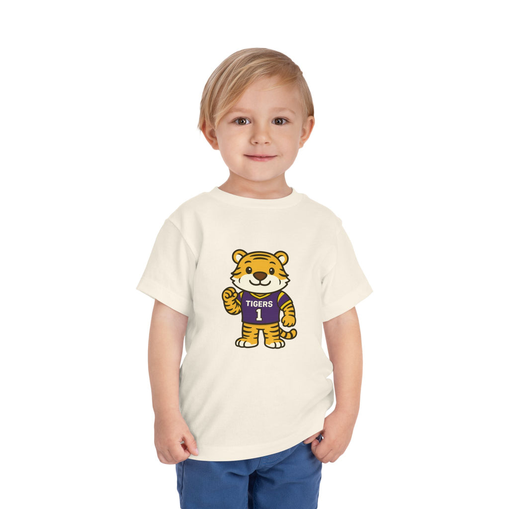 Tigers Toddler Tee (2T-5T) | Louisiana Football Kids Short Sleeve T-Shirt |  Geaux Football Fan Shirt | Tiger Birthday Gift | Purple & Gold