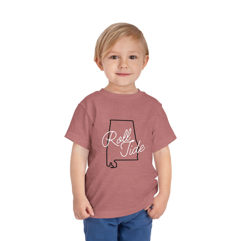Alabama State Toddler Tee (2T-5T) | Cute Short Sleeve Bama Shirt |  Tide Shirt | Alabama Football Toddler Gift