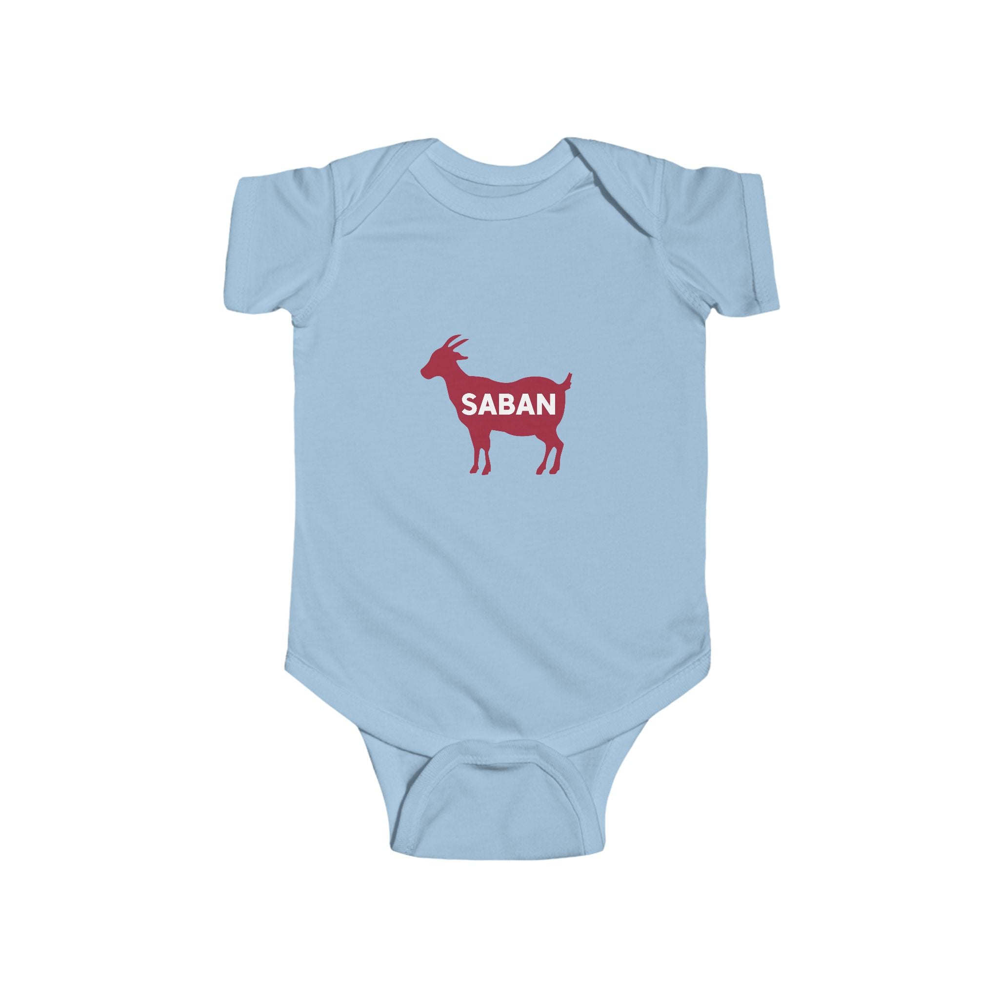 Saban GOAT Cute Baby Bodysuit (NB-24M) | Infant Apparel | Newborn Gift | Alabama Football | Perfect for Baby Showers | Toddler Clothing