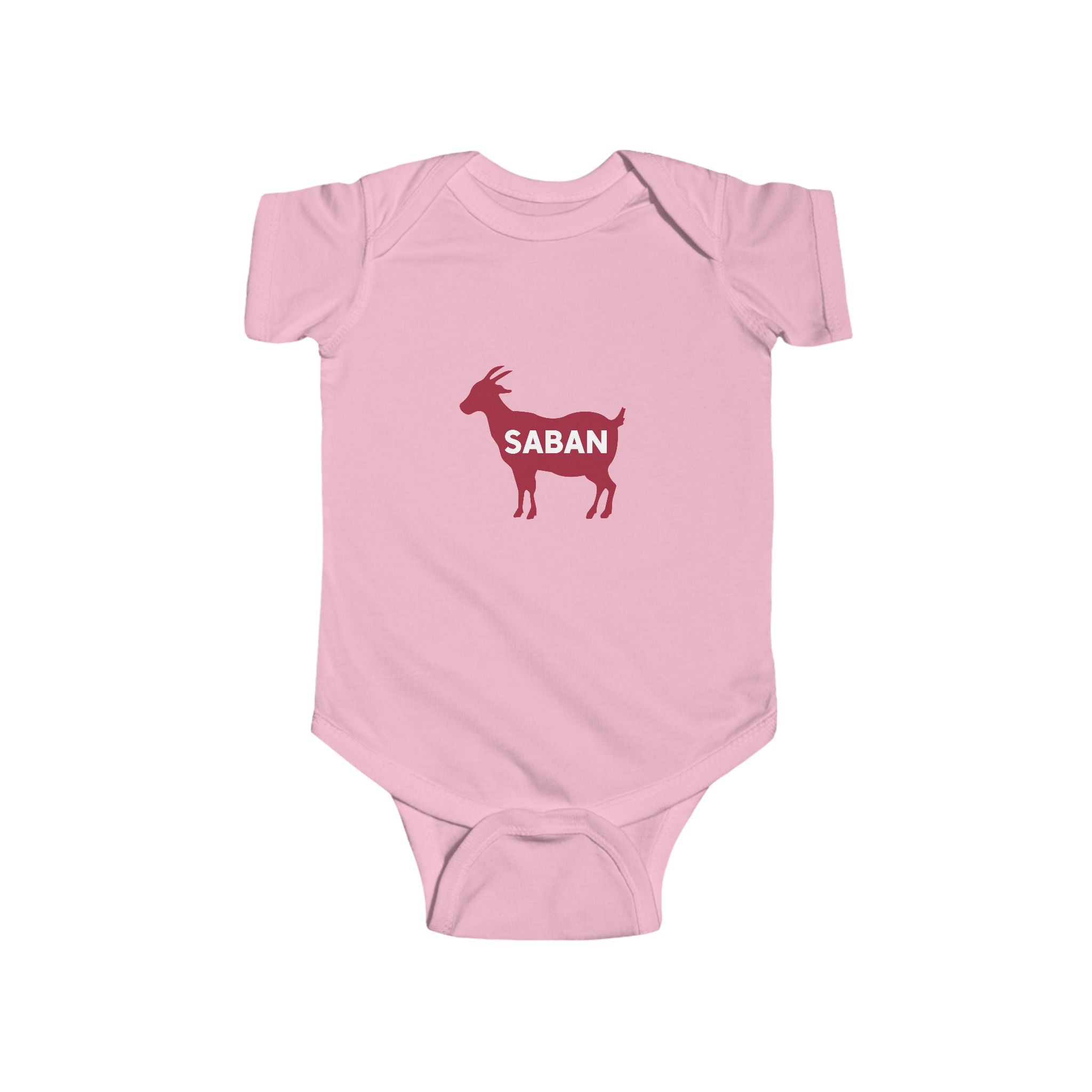 Saban GOAT Cute Baby Bodysuit (NB-24M) | Infant Apparel | Newborn Gift | Alabama Football | Perfect for Baby Showers | Toddler Clothing