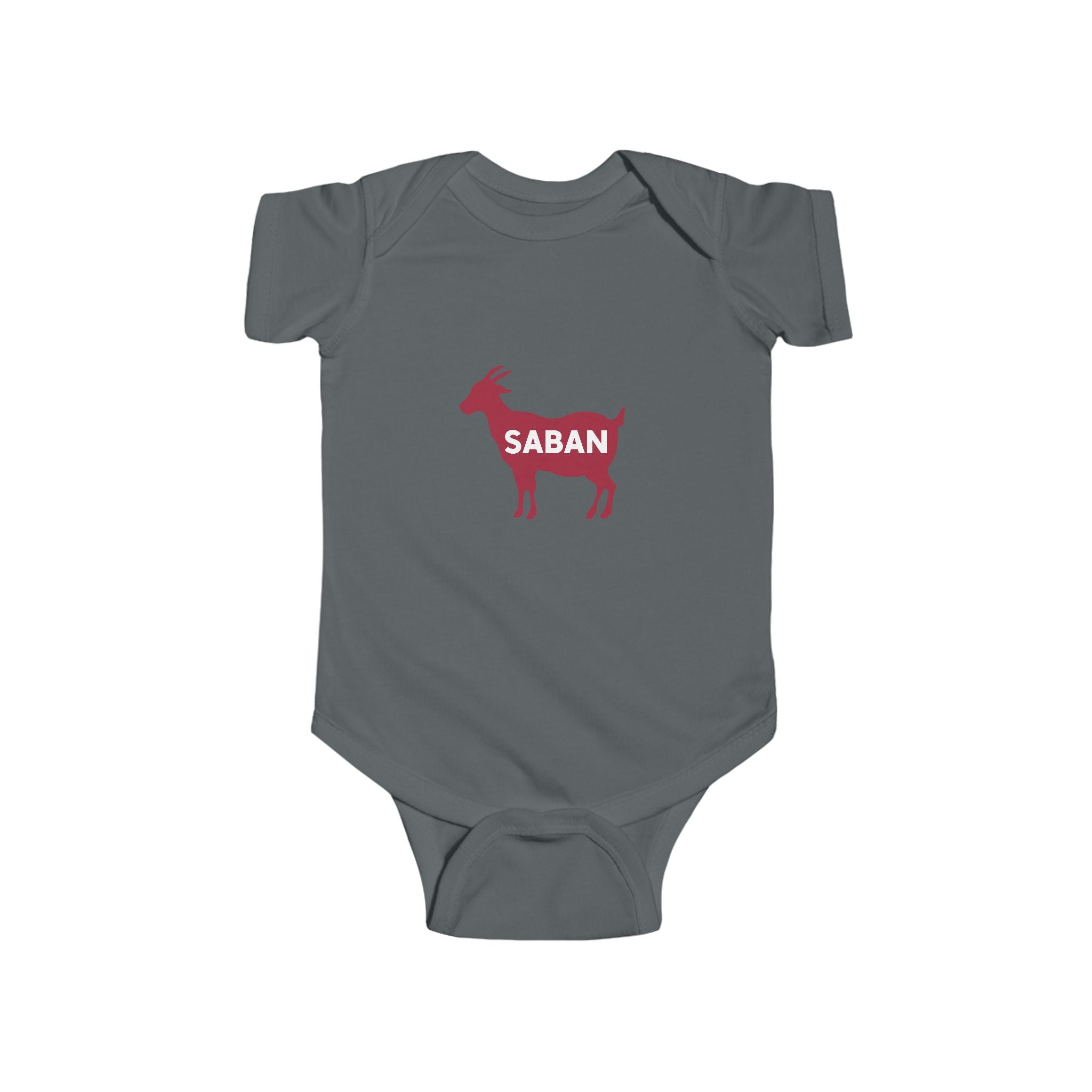 Saban GOAT Cute Baby Bodysuit (NB-24M) | Infant Apparel | Newborn Gift | Alabama Football | Perfect for Baby Showers | Toddler Clothing