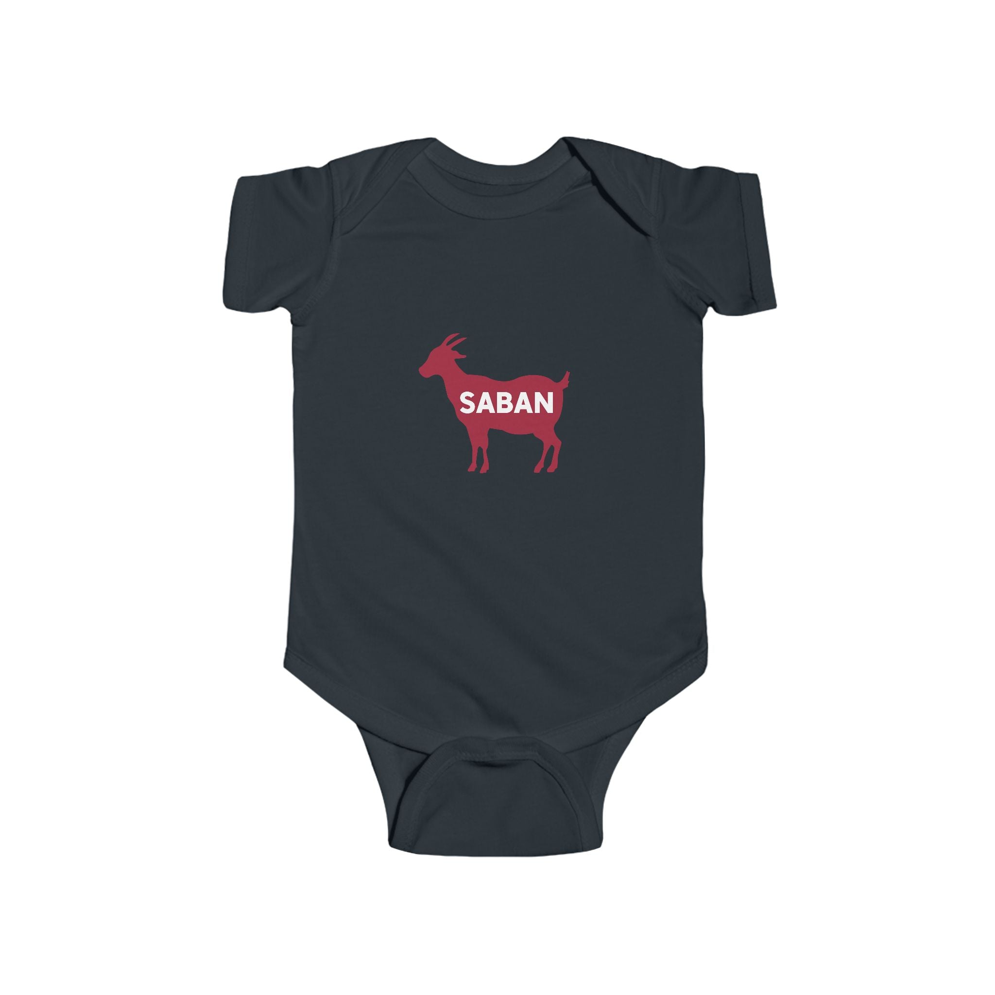 Saban GOAT Cute Baby Bodysuit (NB-24M) | Infant Apparel | Newborn Gift | Alabama Football | Perfect for Baby Showers | Toddler Clothing