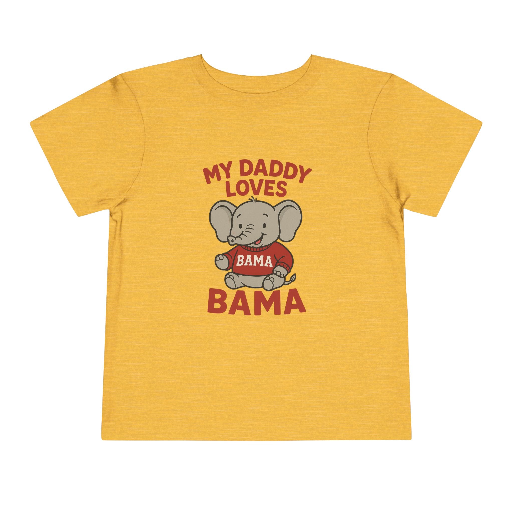 My Daddy Loves Bama Toddler Tee (2T-5T) |  Alabama Cute Kids' T-Shirt l Baby Shower Gift | Alabama Fan Apparel |Toddler Clothing