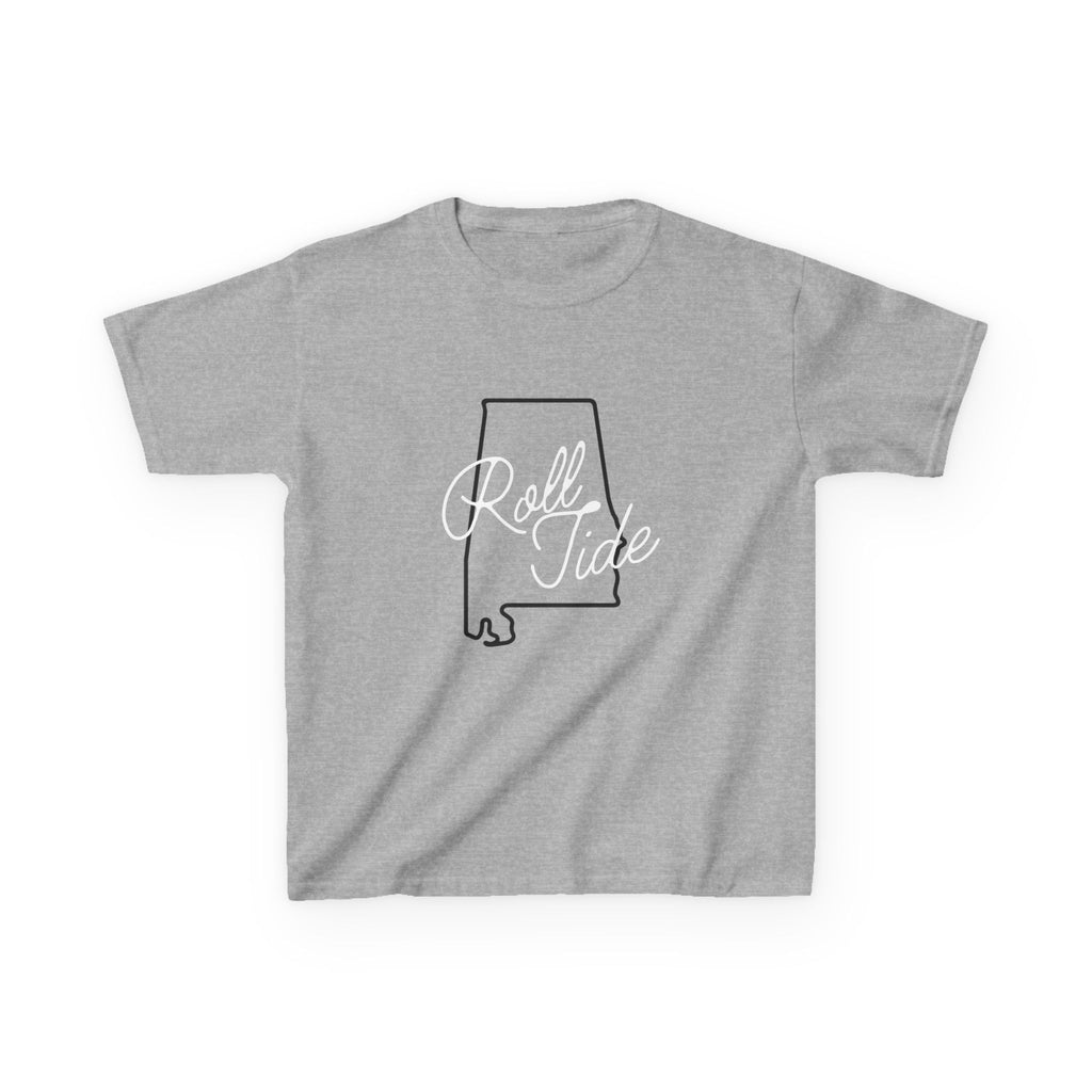 Alabama Outline Kids Tee (XS-XL) | Tide Shirt for Children | Bama Football Kids T-Shirt