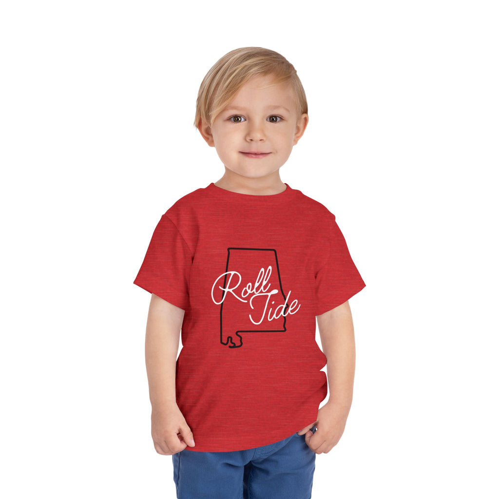 Alabama State Toddler Tee (2T-5T) | Cute Short Sleeve Bama Shirt |  Tide Shirt | Alabama Football Toddler Gift