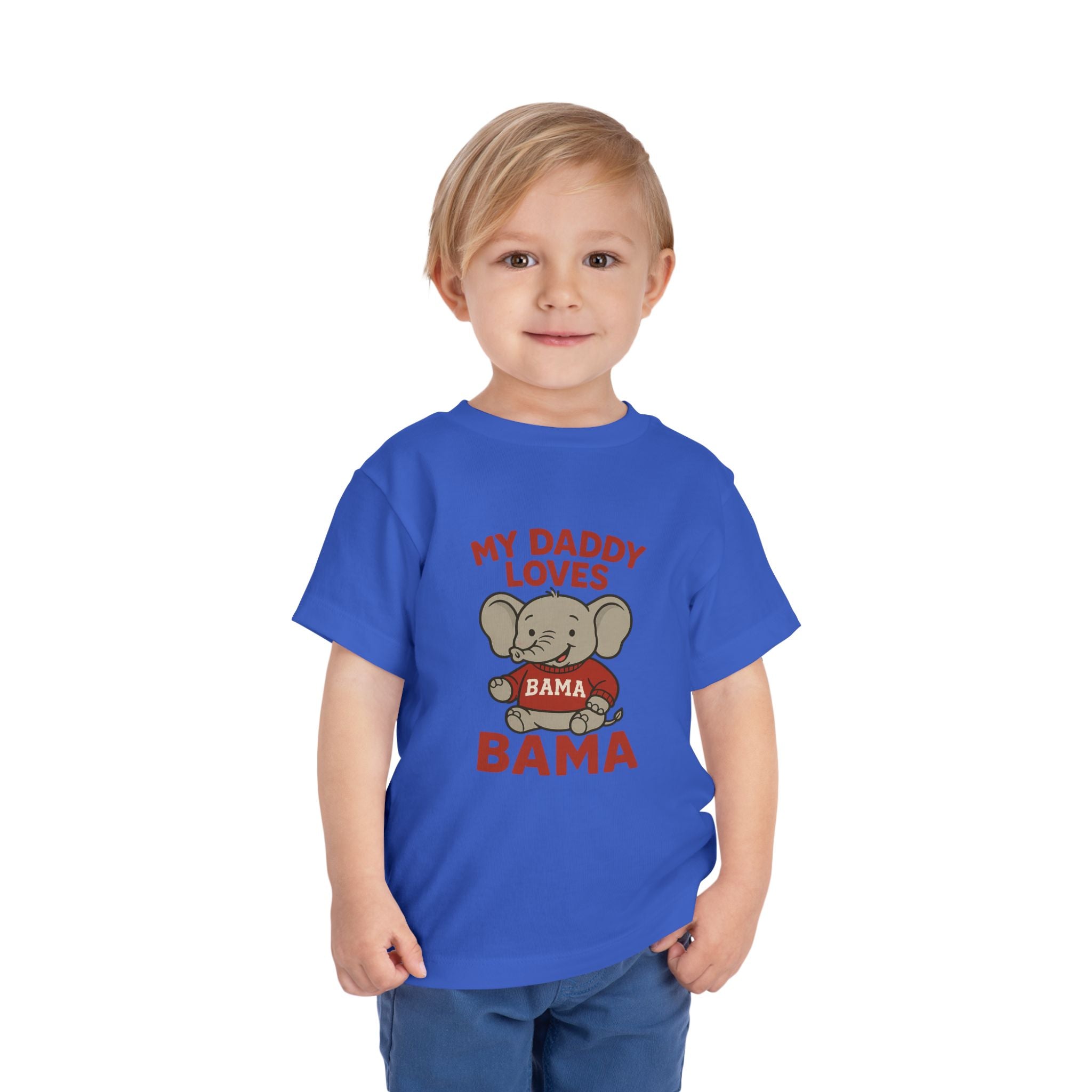 My Daddy Loves Bama Toddler Tee (2T-5T) |  Alabama Cute Kids' T-Shirt l Baby Shower Gift | Alabama Fan Apparel |Toddler Clothing