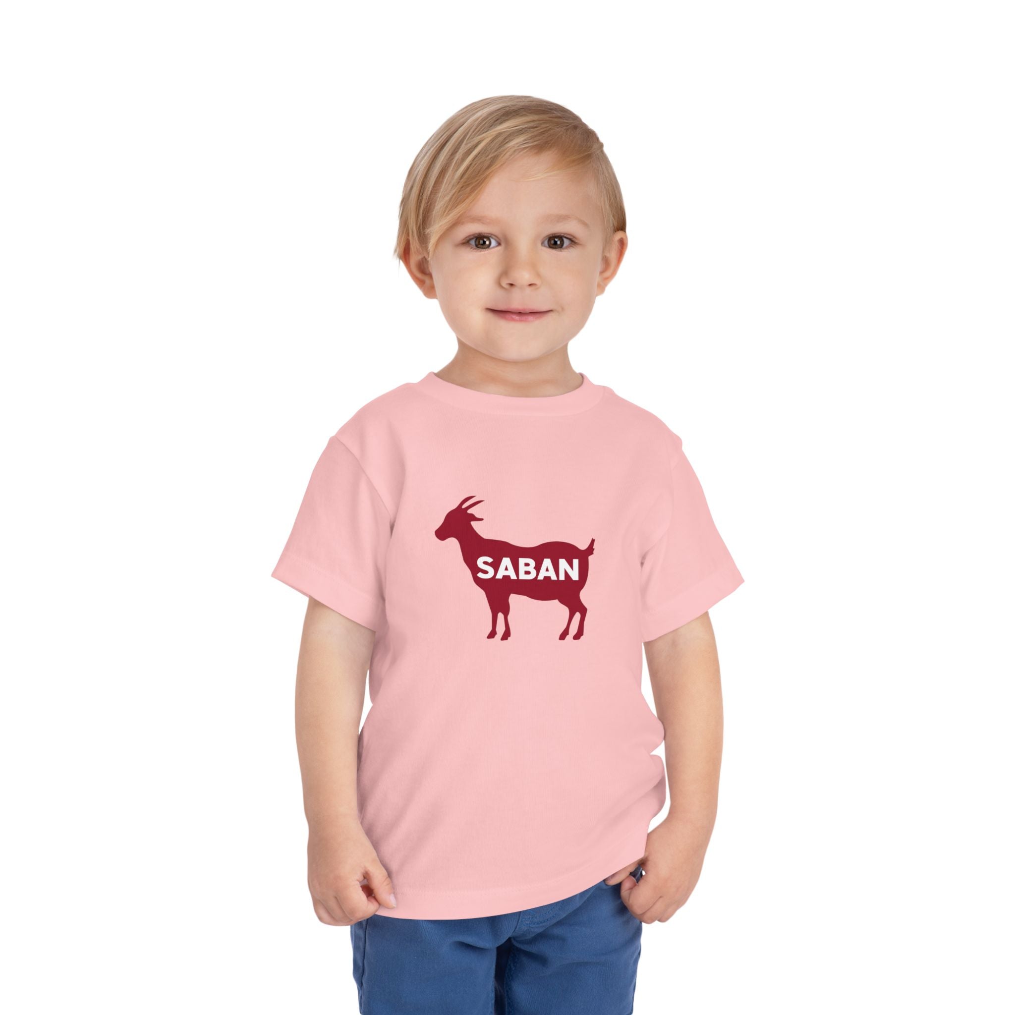 Saban GOAT Cute Toddler Tee (2T-5T) | Kids Animal Shirt | Funny Baby Gift | Summer T-Shirt | Alabama Football