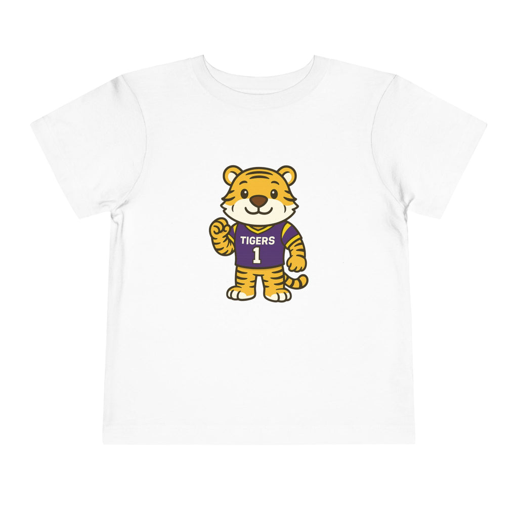 Tigers Toddler Tee (2T-5T) | Louisiana Football Kids Short Sleeve T-Shirt |  Geaux Football Fan Shirt | Tiger Birthday Gift | Purple & Gold
