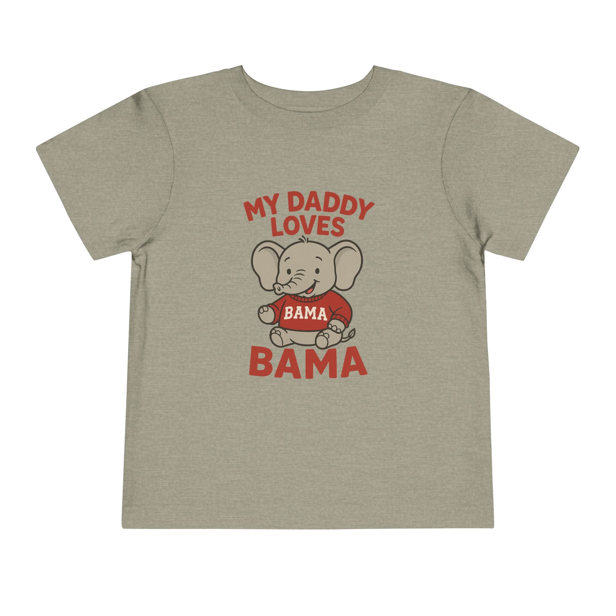 My Daddy Loves Bama Toddler Tee (2T-5T) |  Alabama Cute Kids' T-Shirt l Baby Shower Gift | Alabama Fan Apparel |Toddler Clothing