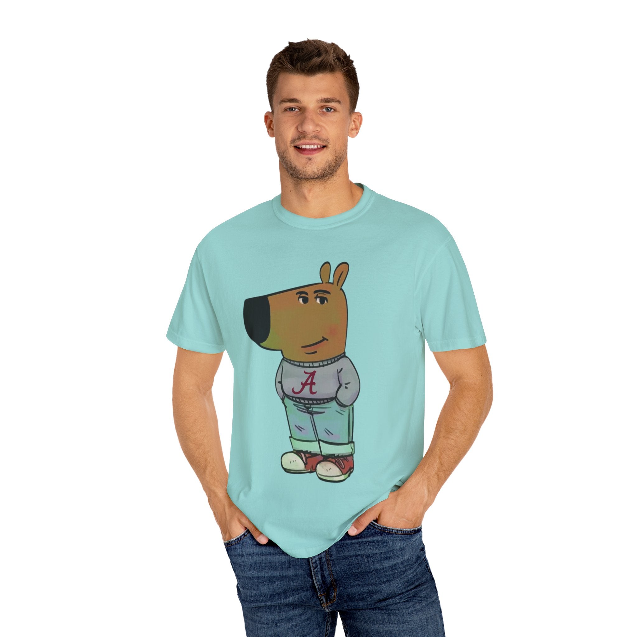 Alabama Chill Guy Shirt | College Football Character Tee | Unisex Cotton T-Shirt | Cartoon Graphic Shirt | Gift for Dog Lovers