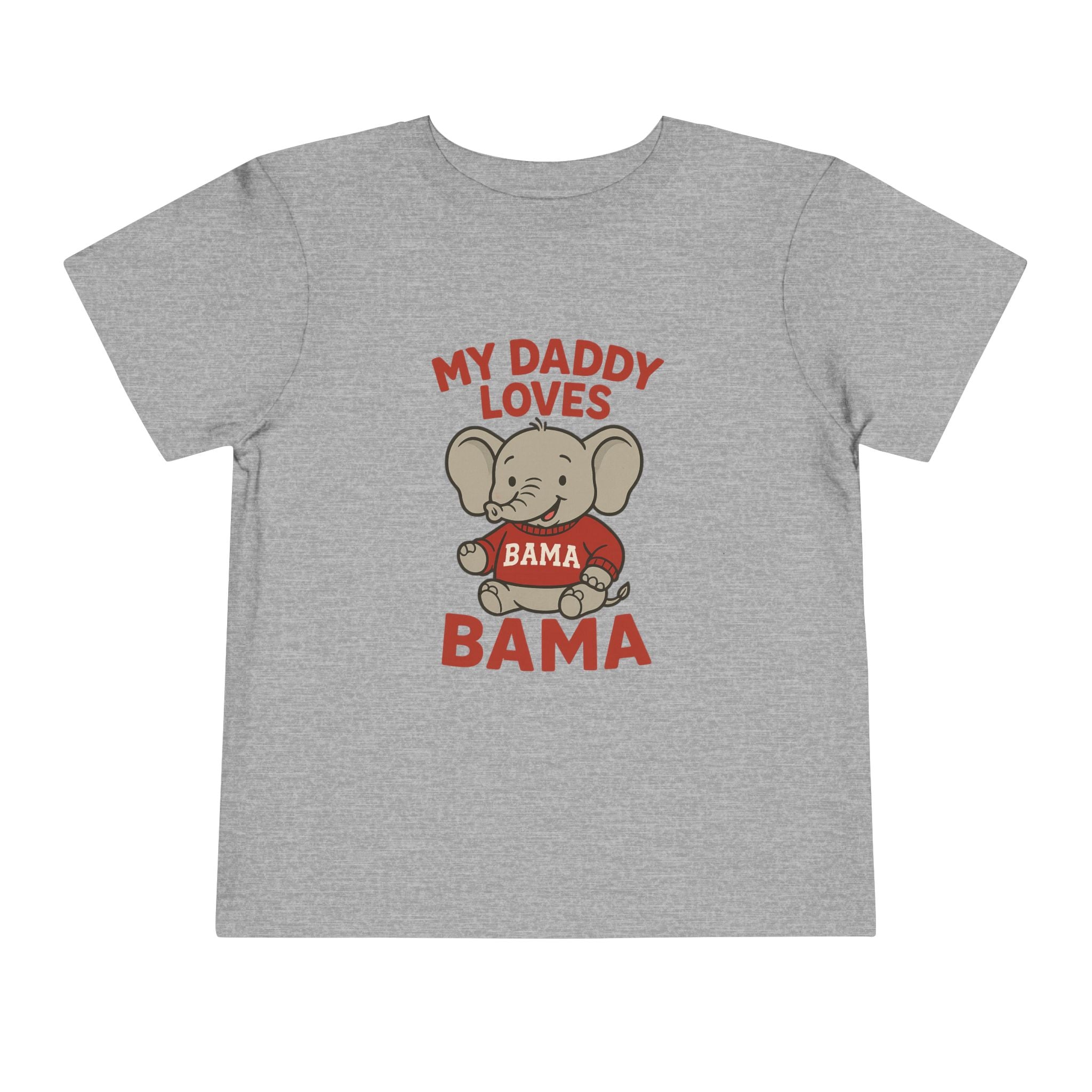 My Daddy Loves Bama Toddler Tee (2T-5T) |  Alabama Cute Kids' T-Shirt l Baby Shower Gift | Alabama Fan Apparel |Toddler Clothing