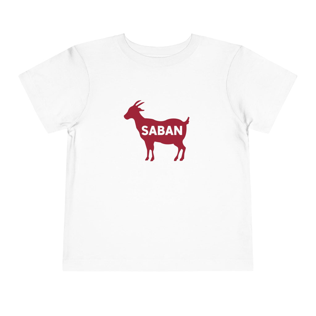 Saban GOAT Cute Toddler Tee (2T-5T) | Kids Animal Shirt | Funny Baby Gift | Summer T-Shirt | Alabama Football