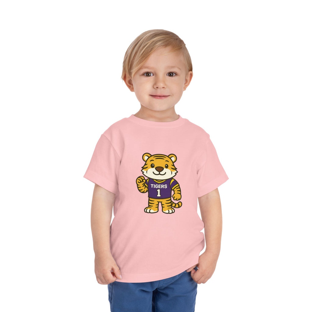 Tigers Toddler Tee (2T-5T) | Louisiana Football Kids Short Sleeve T-Shirt |  Geaux Football Fan Shirt | Tiger Birthday Gift | Purple & Gold