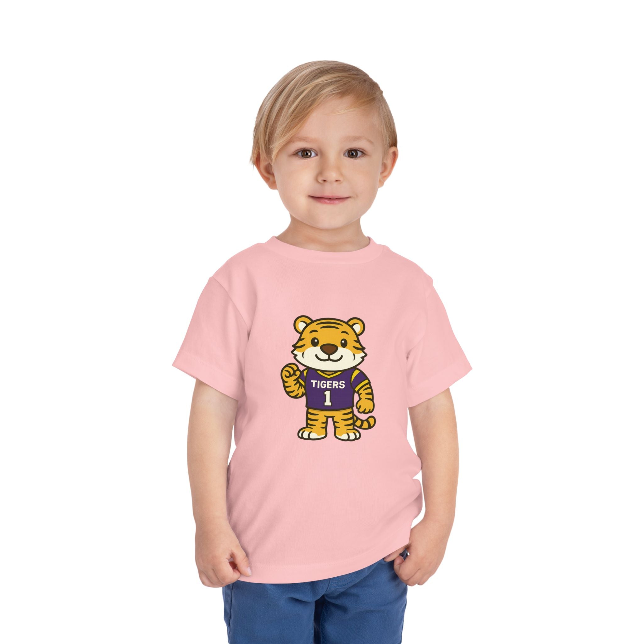 Tigers Toddler Tee (2T-5T) | Louisiana Football Kids Short Sleeve T-Shirt |  Geaux Football Fan Shirt | Tiger Birthday Gift | Purple & Gold