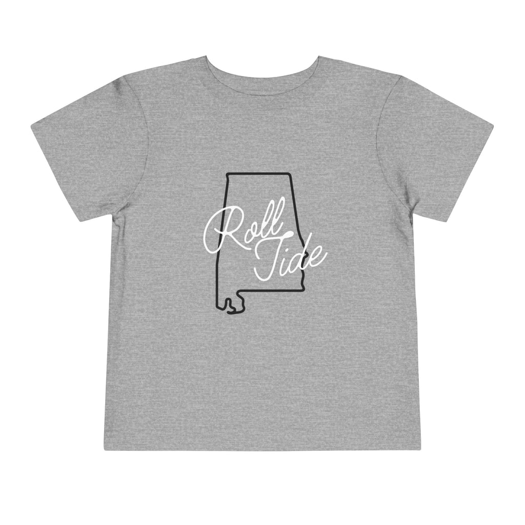 Alabama State Toddler Tee (2T-5T) | Cute Short Sleeve Bama Shirt |  Tide Shirt | Alabama Football Toddler Gift