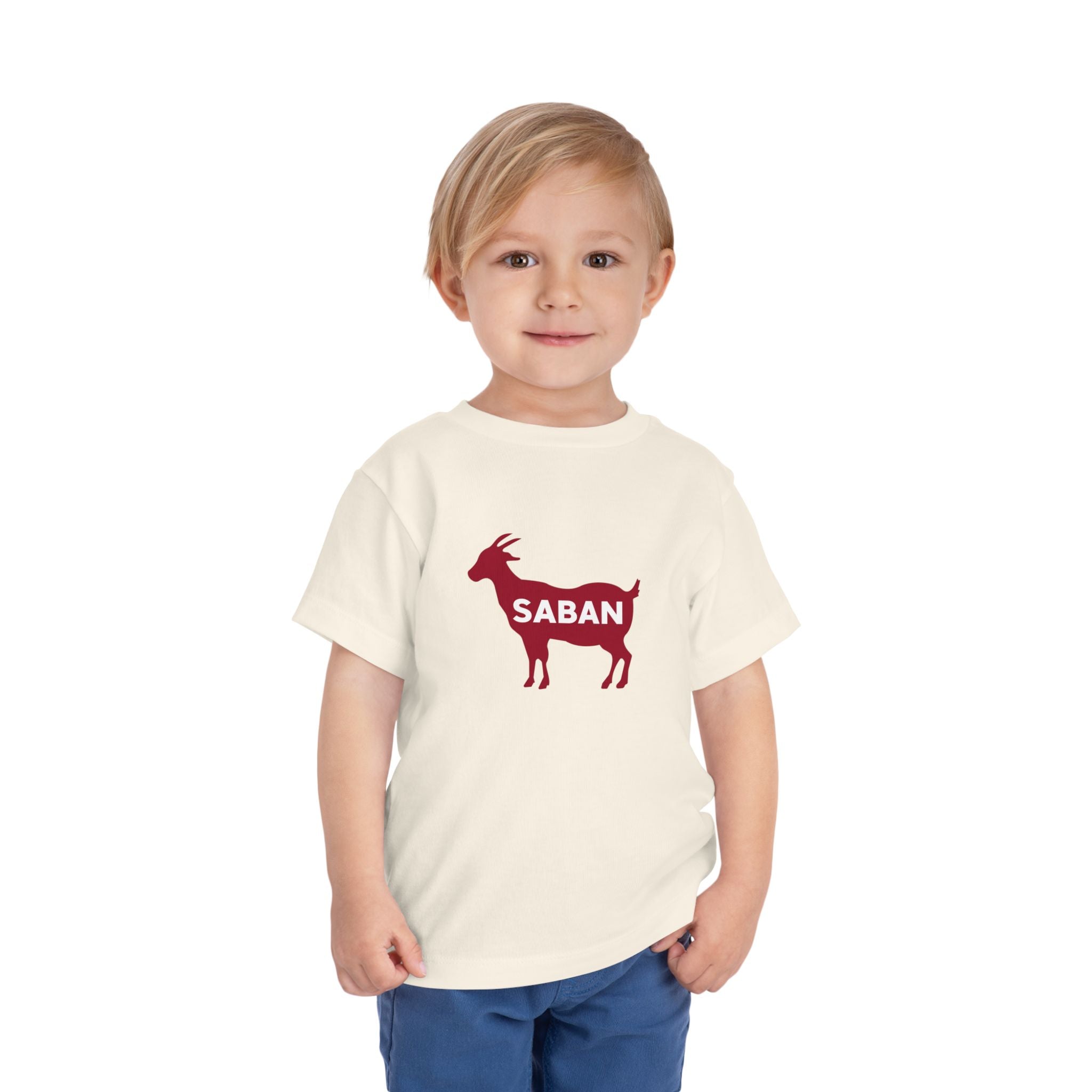Saban GOAT Cute Toddler Tee (2T-5T) | Kids Animal Shirt | Funny Baby Gift | Summer T-Shirt | Alabama Football