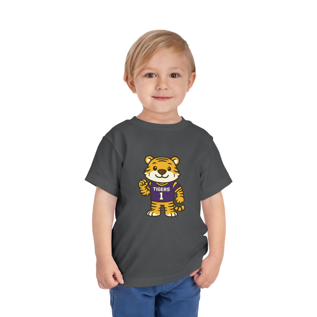 Tigers Toddler Tee (2T-5T) | Louisiana Football Kids Short Sleeve T-Shirt |  Geaux Football Fan Shirt | Tiger Birthday Gift | Purple & Gold