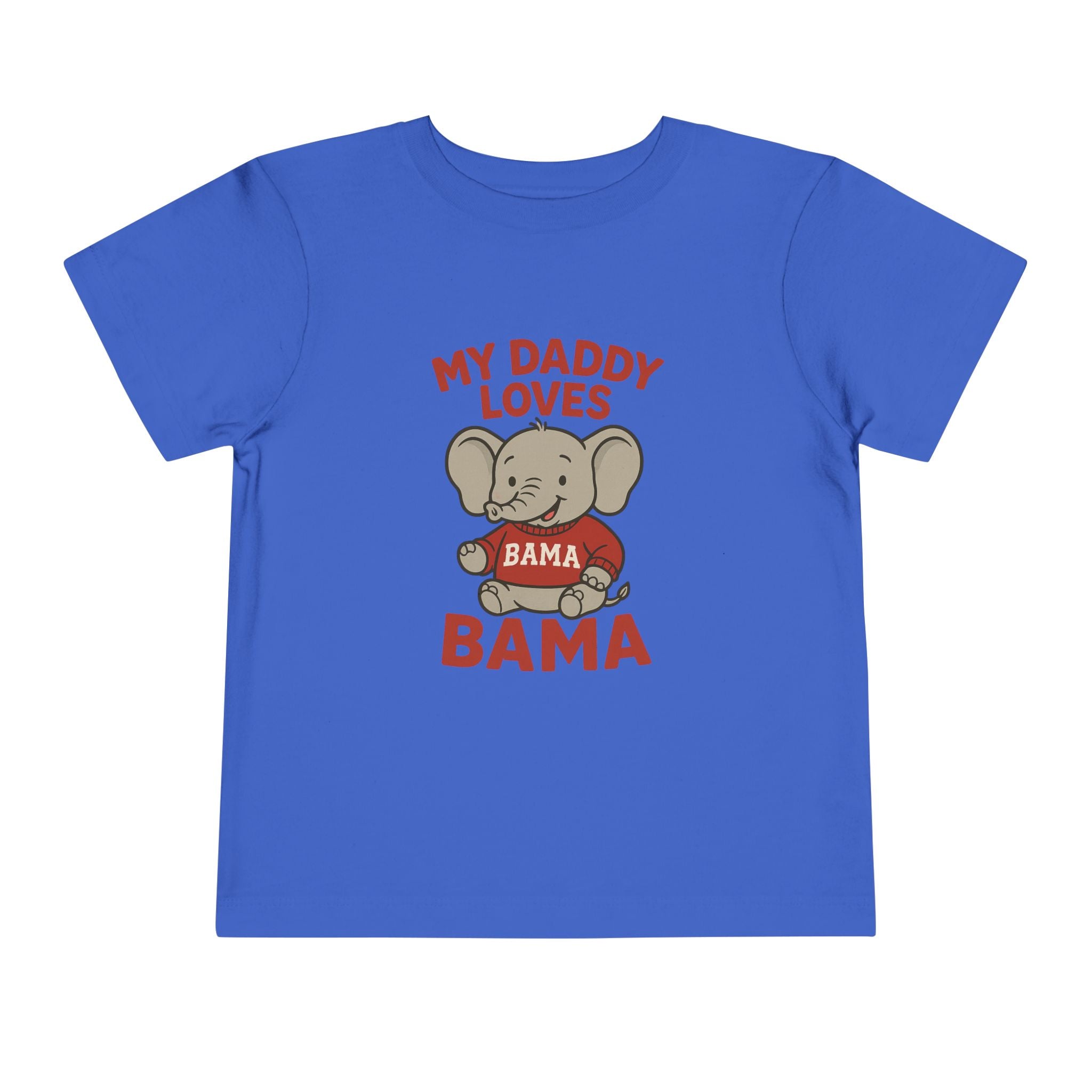 My Daddy Loves Bama Toddler Tee (2T-5T) |  Alabama Cute Kids' T-Shirt l Baby Shower Gift | Alabama Fan Apparel |Toddler Clothing