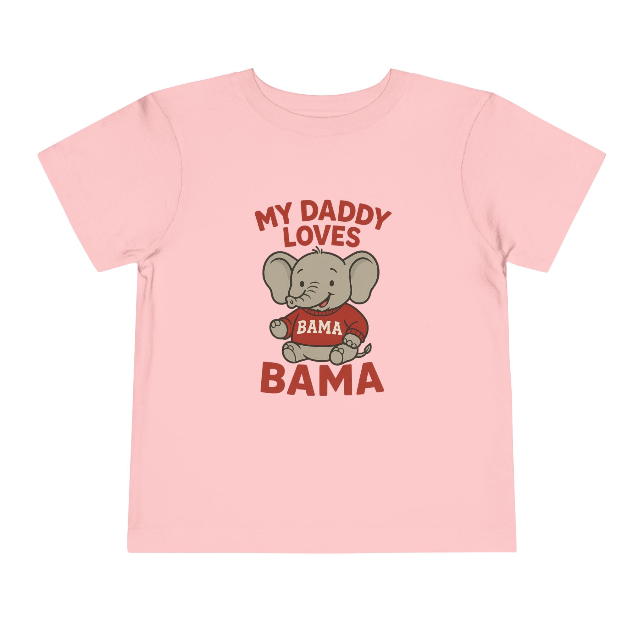 My Daddy Loves Bama Toddler Tee (2T-5T) |  Alabama Cute Kids' T-Shirt l Baby Shower Gift | Alabama Fan Apparel |Toddler Clothing