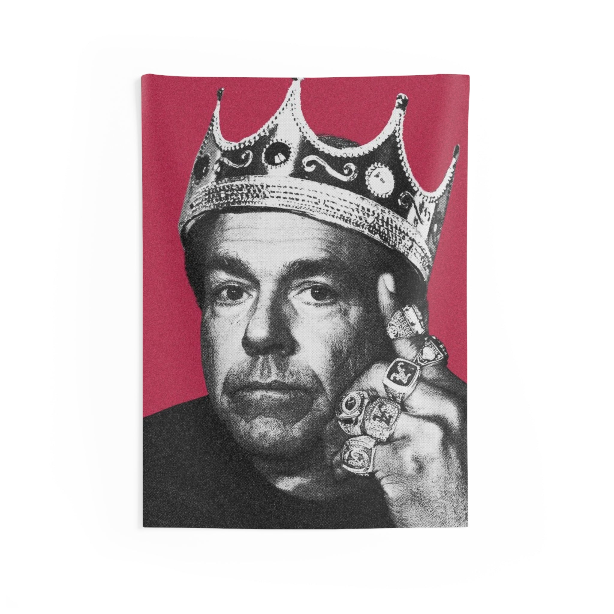 King Saban Wall Tapestry (26" x 36") | Wall Art Home Decor for Alabama Football Fans | Great Bama Dorm Room Decoration | Saban Crowned GOAT