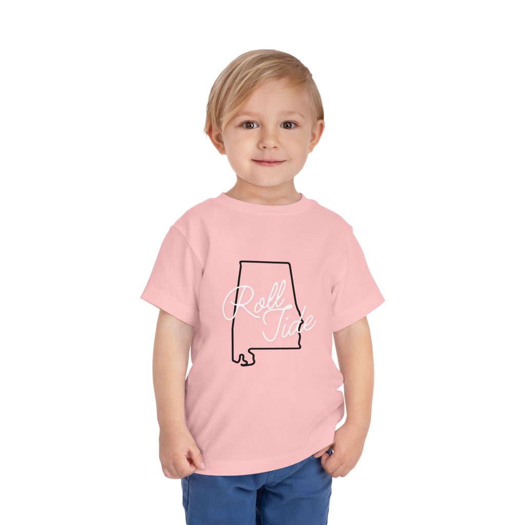 Alabama State Toddler Tee (2T-5T) | Cute Short Sleeve Bama Shirt |  Tide Shirt | Alabama Football Toddler Gift