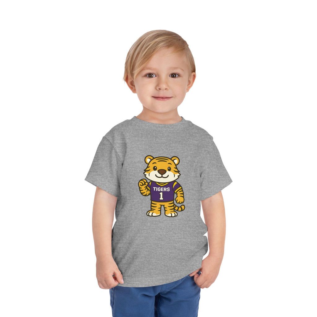 Tigers Toddler Tee (2T-5T) | Louisiana Football Kids Short Sleeve T-Shirt |  Geaux Football Fan Shirt | Tiger Birthday Gift | Purple & Gold