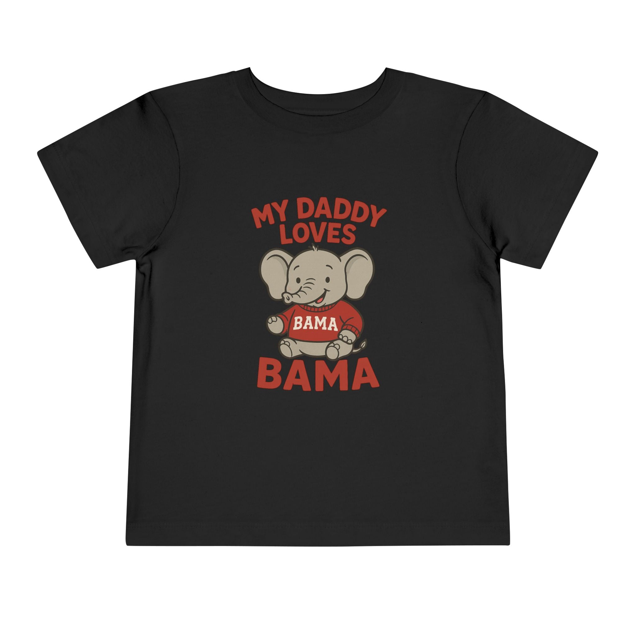 My Daddy Loves Bama Toddler Tee (2T-5T) |  Alabama Cute Kids' T-Shirt l Baby Shower Gift | Alabama Fan Apparel |Toddler Clothing
