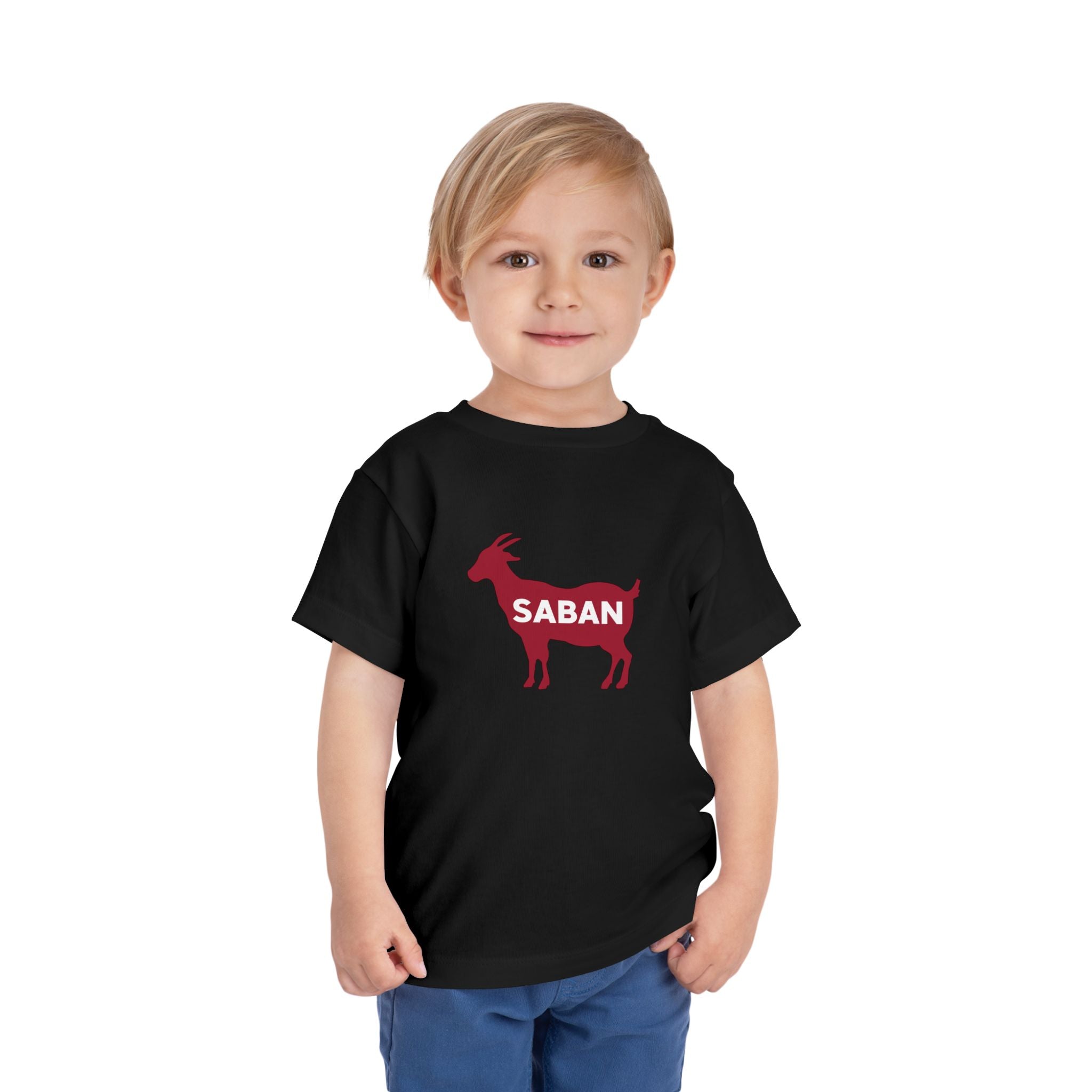 Saban GOAT Cute Toddler Tee (2T-5T) | Kids Animal Shirt | Funny Baby Gift | Summer T-Shirt | Alabama Football