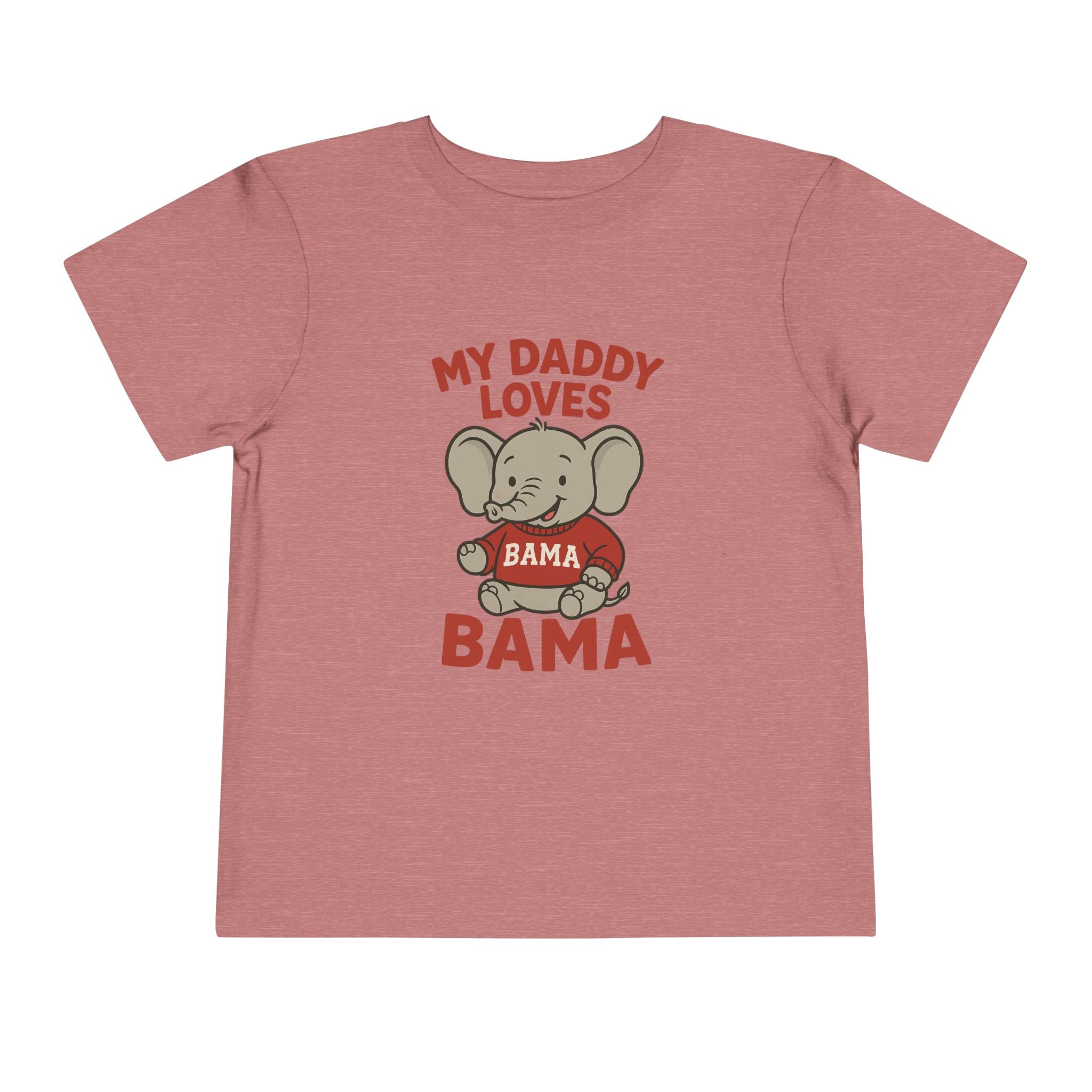 My Daddy Loves Bama Toddler Tee (2T-5T) |  Alabama Cute Kids' T-Shirt l Baby Shower Gift | Alabama Fan Apparel |Toddler Clothing