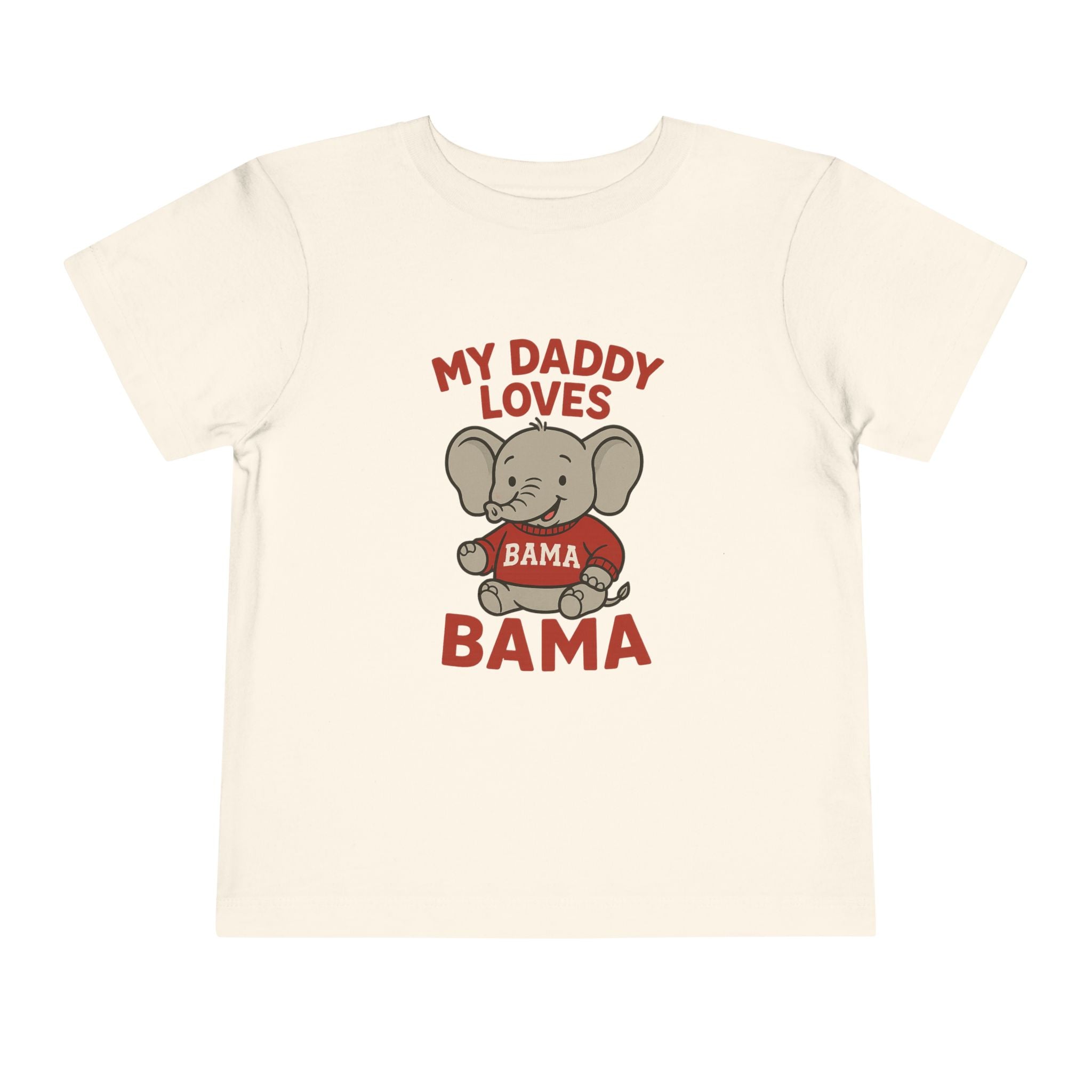 My Daddy Loves Bama Toddler Tee (2T-5T) |  Alabama Cute Kids' T-Shirt l Baby Shower Gift | Alabama Fan Apparel |Toddler Clothing