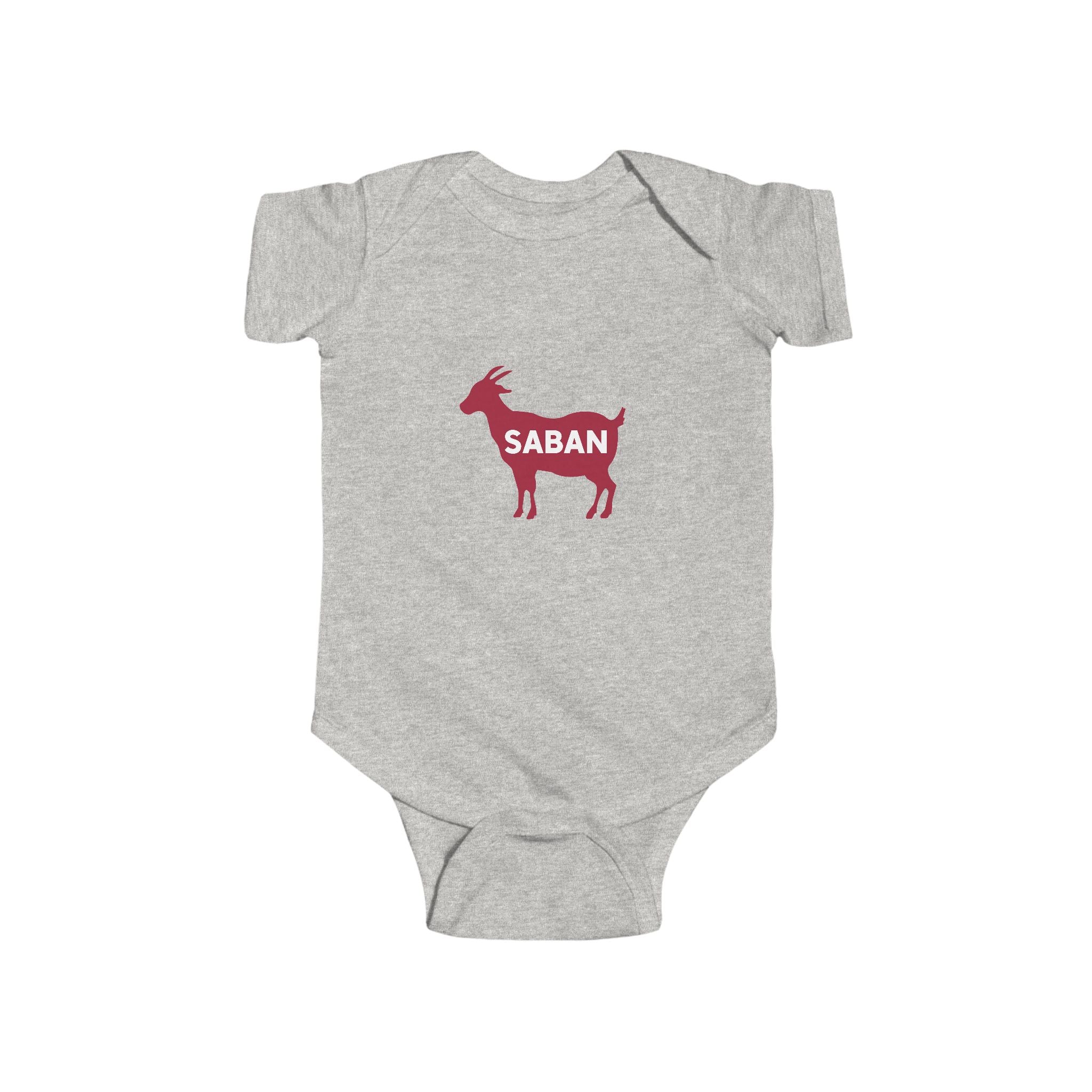 Saban GOAT Cute Baby Bodysuit (NB-24M) | Infant Apparel | Newborn Gift | Alabama Football | Perfect for Baby Showers | Toddler Clothing