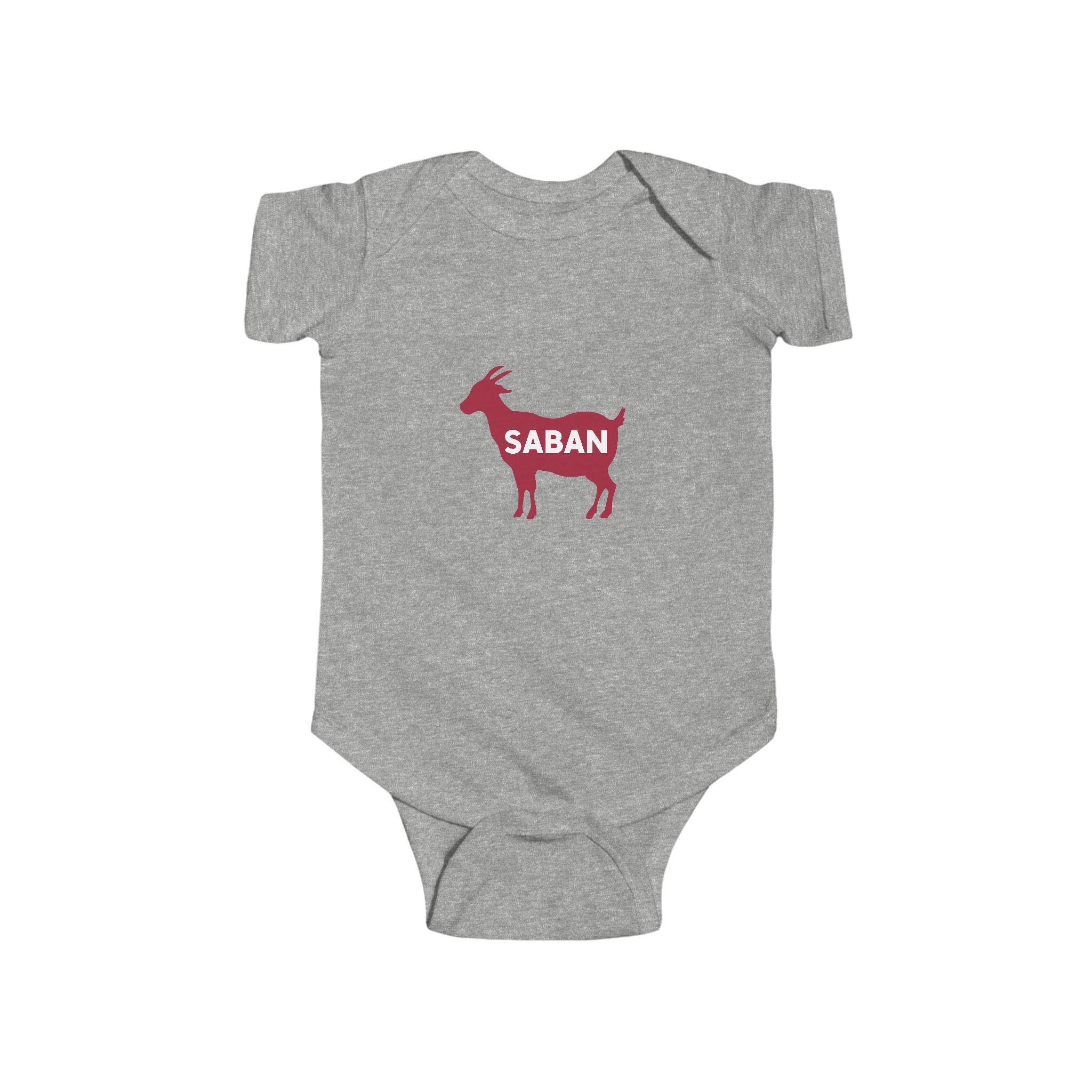Saban GOAT Cute Baby Bodysuit (NB-24M) | Infant Apparel | Newborn Gift | Alabama Football | Perfect for Baby Showers | Toddler Clothing