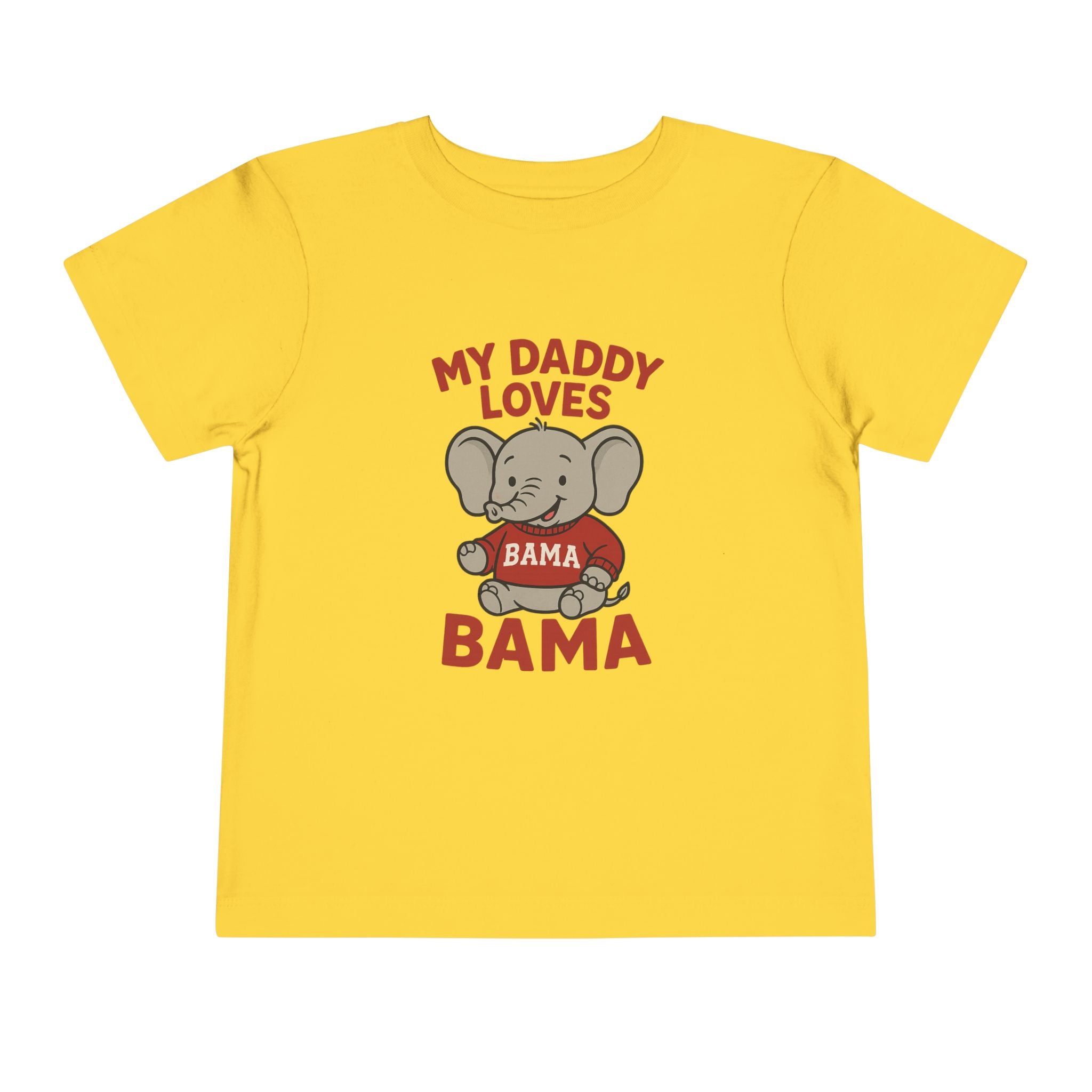 My Daddy Loves Bama Toddler Tee (2T-5T) |  Alabama Cute Kids' T-Shirt l Baby Shower Gift | Alabama Fan Apparel |Toddler Clothing