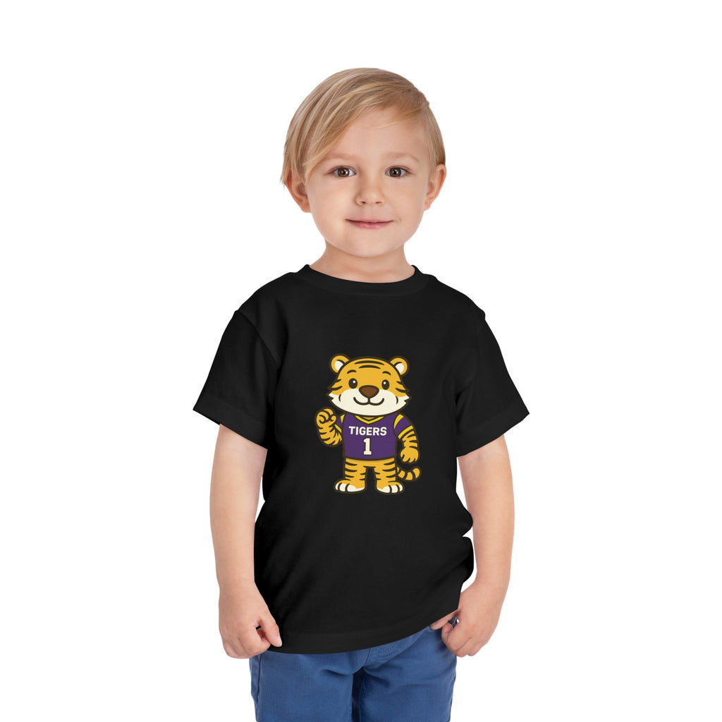 Tigers Toddler Tee (2T-5T) | Louisiana Football Kids Short Sleeve T-Shirt |  Geaux Football Fan Shirt | Tiger Birthday Gift | Purple & Gold