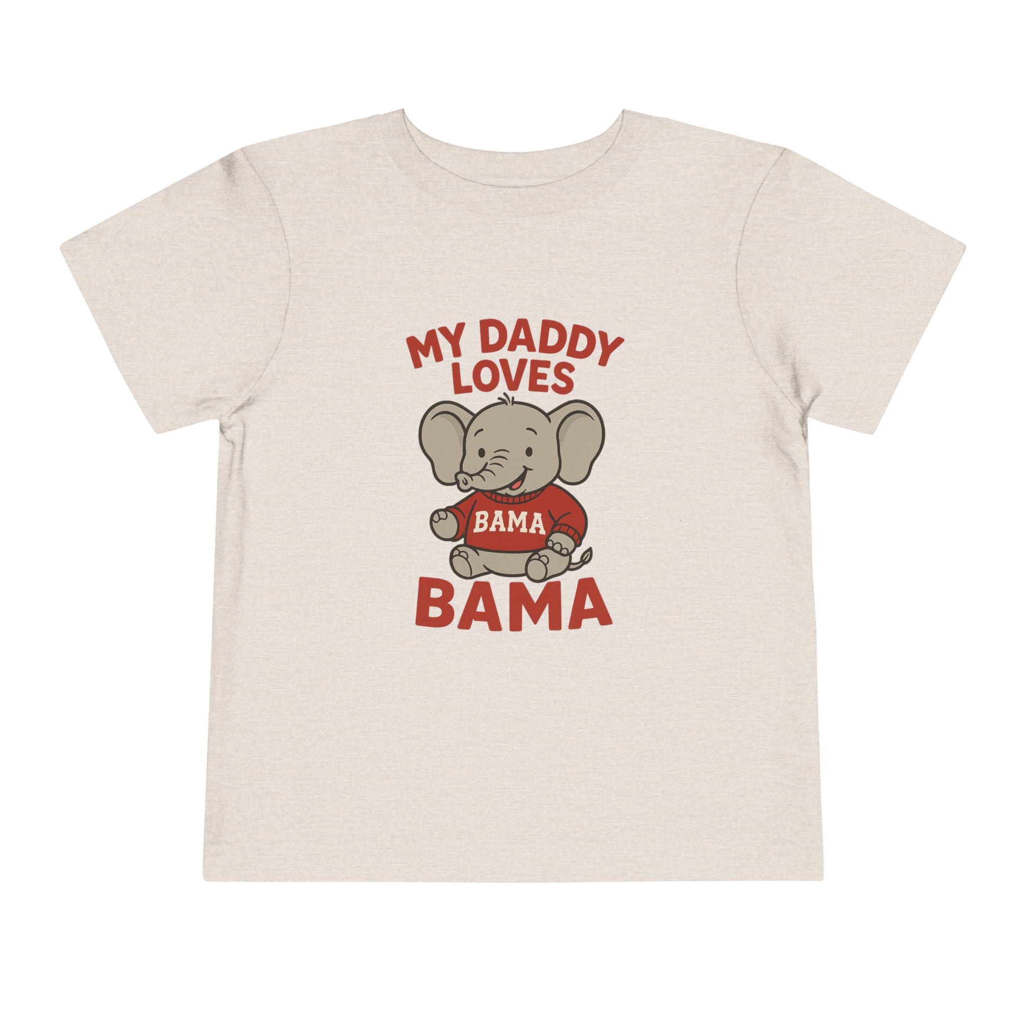 My Daddy Loves Bama Toddler Tee (2T-5T) |  Alabama Cute Kids' T-Shirt l Baby Shower Gift | Alabama Fan Apparel |Toddler Clothing
