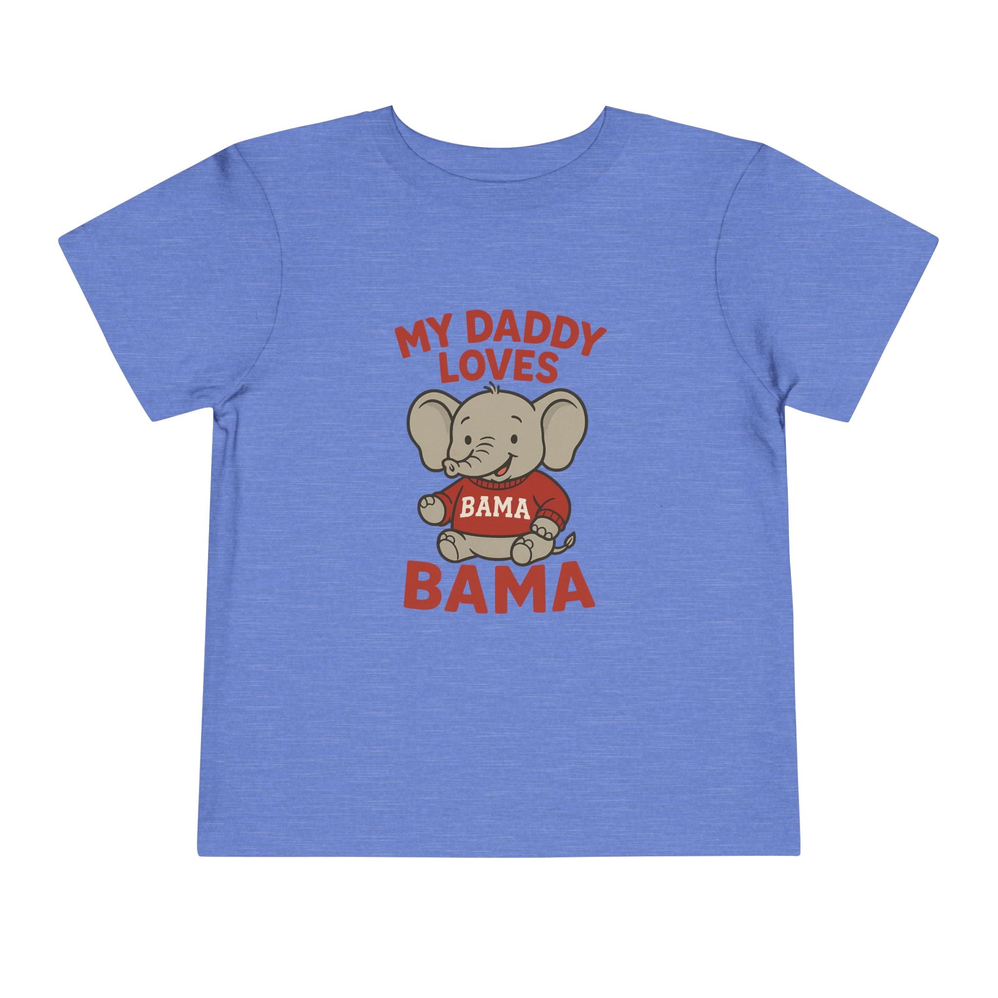 My Daddy Loves Bama Toddler Tee (2T-5T) |  Alabama Cute Kids' T-Shirt l Baby Shower Gift | Alabama Fan Apparel |Toddler Clothing