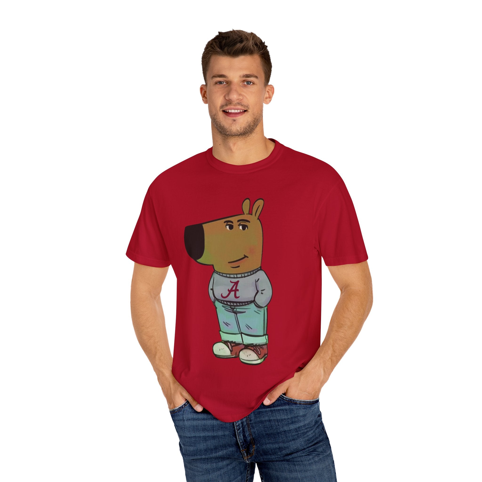 Alabama Chill Guy Shirt | College Football Character Tee | Unisex Cotton T-Shirt | Cartoon Graphic Shirt | Gift for Dog Lovers